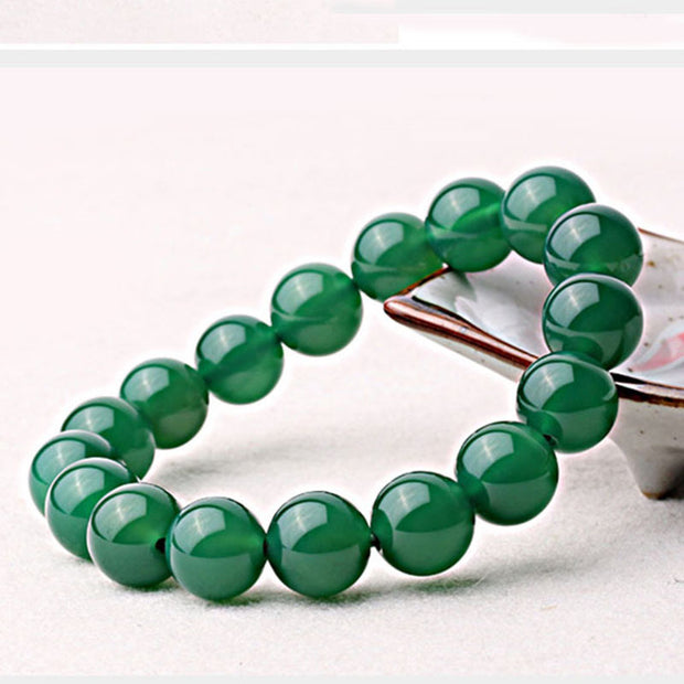 Buddha Stones Natural Green Agate Support Bracelet Bracelet BS 2