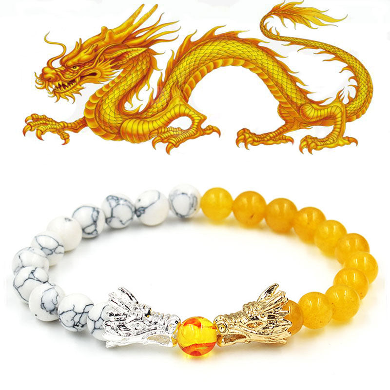 FREE Today: Powerful Dragon Lucky Bracelet FREE FREE White Turquoise&Citrine