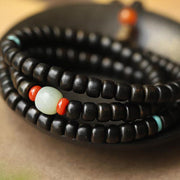 Buddha Stones 108 Mala Beads Agarwood Jade Strength Calm Bracelet Bracelet Mala BS 9