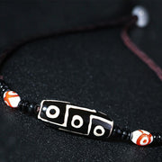 Buddha Stones Tibetan Nine-Eye Dzi Bead Protection String Necklace Necklaces & Pendants BS 3
