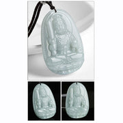Buddha Stones Chinese Zodiac Natal Buddha Jade Wealth Prosperity Necklace Pendant Necklaces & Pendants BS 15