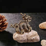 Buddha Stones Year Of The Dragon Small Auspicious Brass Dragon Luck Success Home Decoration Decorations BS 2