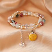 Buddha Stones Natural Various Crystal Stone Bead Pearl Shell Healing Bracelet Bracelet BS Gold Shell
