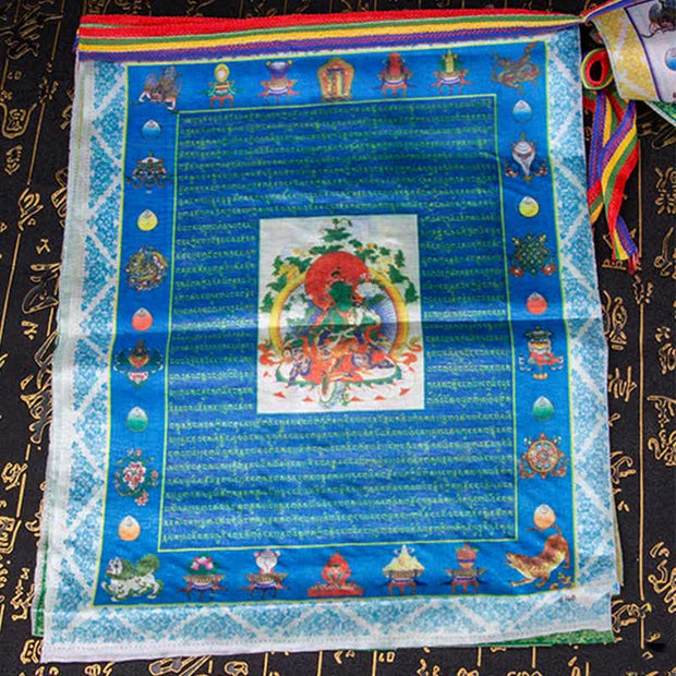 Buddha Stones Tibetan 5 Colors Windhorse Buddha Tara Scriptures Healing Auspicious Outdoor Prayer Flag TIBETAN PRAYER FLAGS buddhastoneshop 17