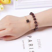 Buddha Stones Sun Stone Strawberry Quartz Crystal Positive Bracelet Bracelet BS Garnet