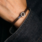 Buddha Stones  925 Sterling Silver Handmade Button Protection Weave String Bracelet Bracelet BS 11