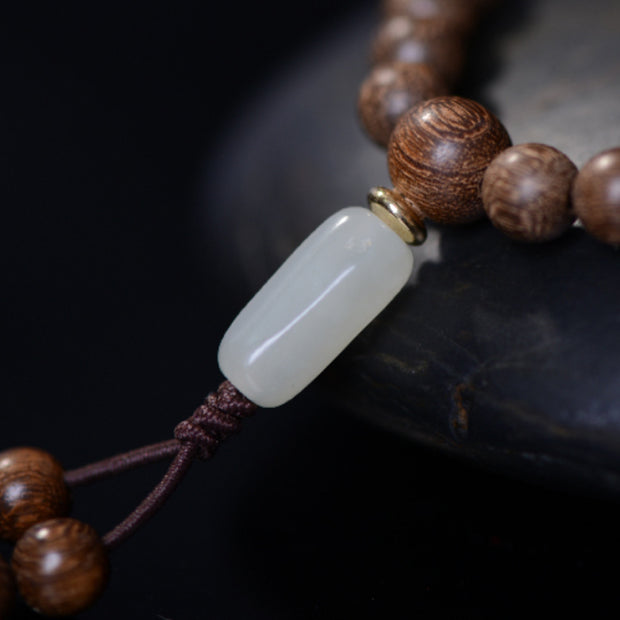 Buddha Stones 108 Mala Beads Rosewood Jade Calm Bracelet Bracelet Mala BS 11