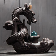 Buddhastoneshop Tibetan Dragon Protection Incense Burner Decoration