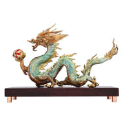 Buddha Stones Year Of The Dragon Auspicious Dragon Brass Copper Luck Success Office Decoration Decorations BS 12