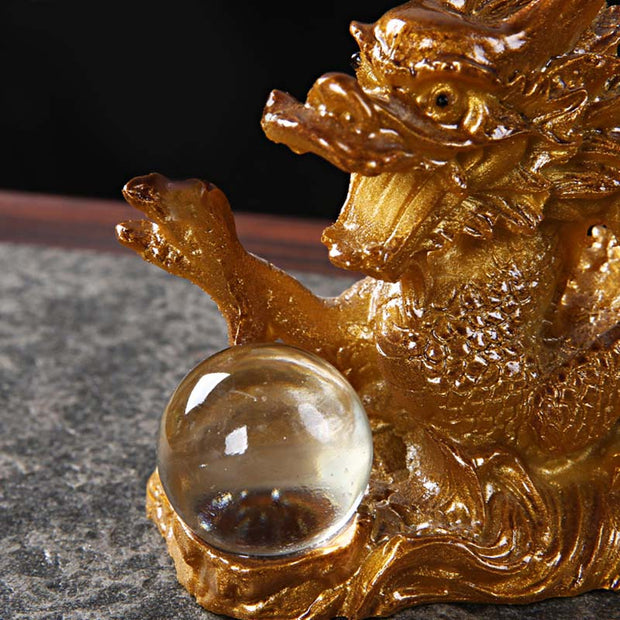 Buddha Stones Year Of The Dragon Color Changing Resin Horse Luck Tea Pet Home Figurine Decoration Decorations BS 9