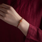 Buddha Stones Tibet Handmade Chinese Zodiac Natal Buddha Luck Strength Braided String Bracelet Bracelet BS 7