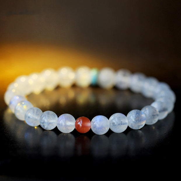 Buddha Stones Moonstone Calm Healing Positive Bracelet Bracelet BS 8