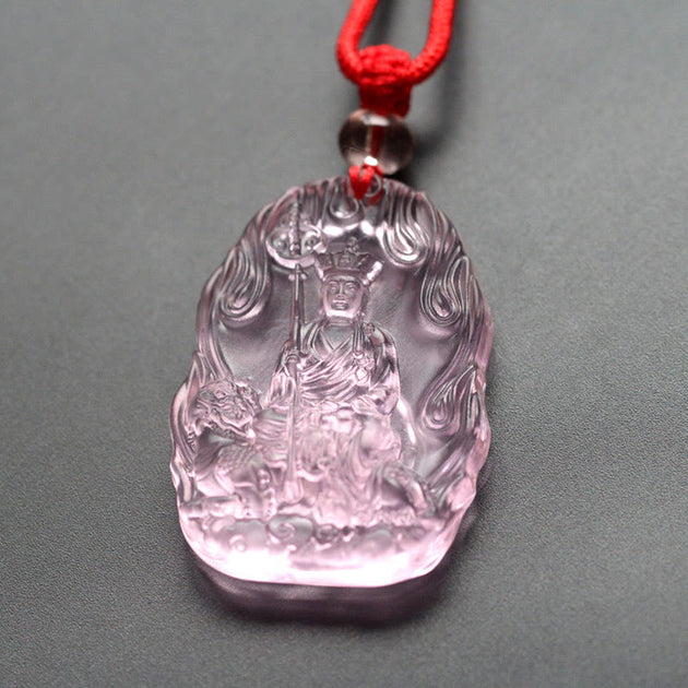 Buddha Stones Ksitigarbha Buddha Liuli Crystal Serenity Amulet Necklac ...