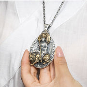 Buddha Stones Ksitigarbha Copper Balance Luck Necklace Pendant Necklaces & Pendants BS 3