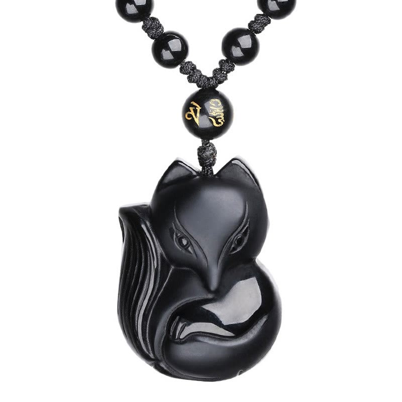Buddha Stones Natural Black Obsidian Tiger Eye Ice Obsidian Fox