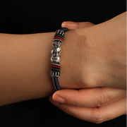 Buddha Stones Handmade 925 Sterling Silver Year Of The Dragon Auspicious Dragon Luck Rope Bracelet