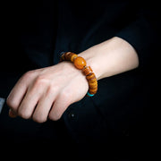 Buddha Stones Tibetan Natural Camel Bone Amber Red Agate Turquoise Protection Luck Bracelet Bracelet BS 15