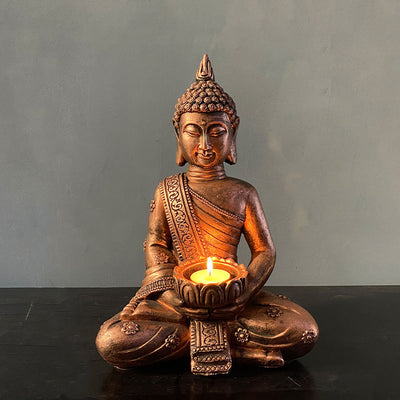 Buddha Stones Tibetan Buddha Blessing Decoration Candlestick Decoration BS 1