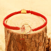 Buddha Stones Tibetan Handmade Lotus Koi Fish Lucky Red String Bracelet Bracelet BS 3
