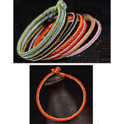 Buddha Stones Two-Color Rope Handcrafted Eight Thread Peace Knot Bracelet Bracelet BS 15
