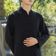 Buddha Stones Spiritual Zen Practice Yoga Meditation Prayer Clothing Cotton Linen Men's Set Clothes BS Black 6XL