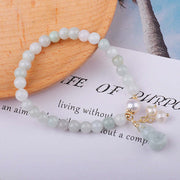 Buddha Stones Natural Jade Pearl Gourd Prosperity Luck Bracelet Bracelet BS 4