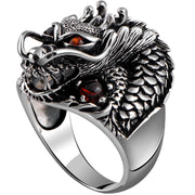Buddha Stones 925 Sterling Silver Dragon Strength Protection Ring Ring BS 5