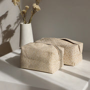 Buddha Stones Retro Cotton Linen Tissue Box Cover Rectangular Tissue Box Holder Home Decoration