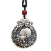 Buddha Stones 999 Sterling Silver Chinese Zodiac Yin Yang Balance Necklace Pendant Necklaces & Pendants BS 2