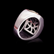 Buddha Stones 925 Sterling Silver Sanskrit Design Carved Protection Adjustable Ring Ring BS 15