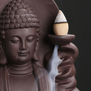 Buddha Stones Tibetan Avalokitesvara Buddha Lotus Healing Backflow Smoke Fountain Incense Burner Incense Burner BS 10