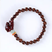 Buddha Stones Year of the Rabbit Sandalwood Small Leaf Red Sandalwood Soothing Peace Bracelet Bracelet BS 7