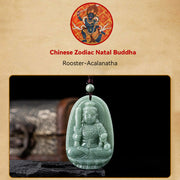 Buddha Stones Chinese Zodiac Natal Buddha Natural Jade Wealth Prosperity Necklace Pendant Necklaces & Pendants BS 21