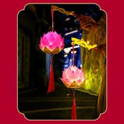 Buddha Stones DIY Lotus Flower Dragon Lantern Tassel Lamp Decoration Decorations BS 16