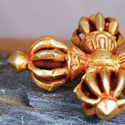 Buddha Stones Nepal Handmade 9 Prong Double Dorje Copper Spiritual Power Vajra Double Dorje BS 3