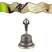 Buddha Stones Tibetan Meditation Bell and Vajra Dorje Copper Decoration Set Buddhist Supplies BS 26