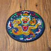 Buddha Stones Dragon Embroidery Cup Mat Pad Tea Cup Coaster Kung Fu Tea Mat Tea Mat BS Blue Dragon