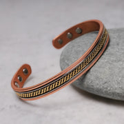 Buddha Stones Magnetic Copper Balance Adjustable Cuff Bracelet Bangle Ring Bracelet Bangle BS 3