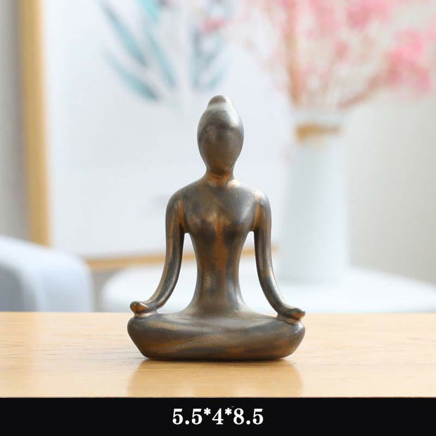 Buddha Stones Abstract Yoga Meditation Exercise Ceramics Spiritual Figurine Sculpture Decoration