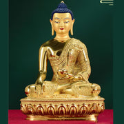 Buddha Stones Buddha Shakyamuni Figurine Enlightenment Copper Statue Home Offering Decoration Decorations BS 9
