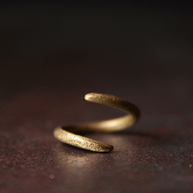 Buddha Stones Simple Design Copper Luck Adjustable Ring