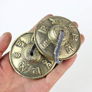 Buddha Stones Tibetan Tingsha Bell Six True Words Dragon Copper Balance Decoration With Bag Buddhist Supplies BS 3
