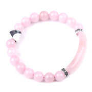 Natural Crystal Beads Unisex Heart Bracelet Bracelet BS Pink Crystal