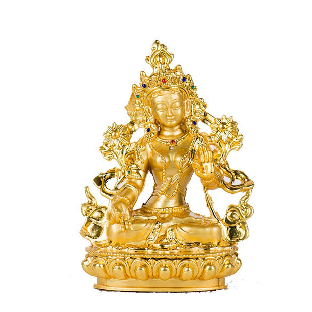 Buddha Stones Bodhisattva White Tara Hope Protection Gold Plated Statue Decoration Decorations BS BODHISATTVA TARA SYMBOL (Hope ♥ Protection)