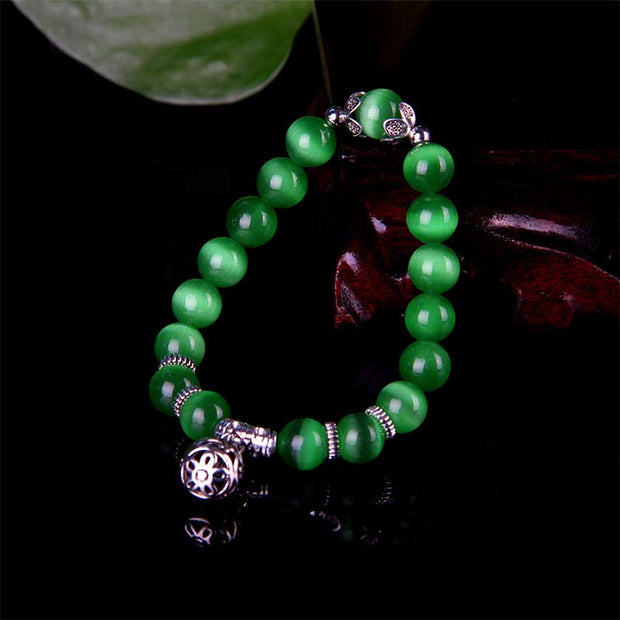 Buddha Stones Tibetan Cat Eye Lucky Bracelet Bracelet BS Green