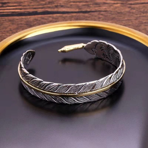 FREE Today: Feather Pattern Carved Luck Wealth Cuff Bracelet Bangle FREE FREE 6
