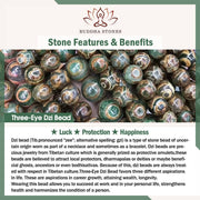 Buddha Stones Tibetan Three-eyed Dzi Bead Agate Protection Happiness Bracelet
