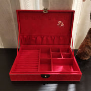 Buddha Stones Flowers Dragonfly Jewelry Box Organizer Single Layer Jewelry Storage Box Flannel Box