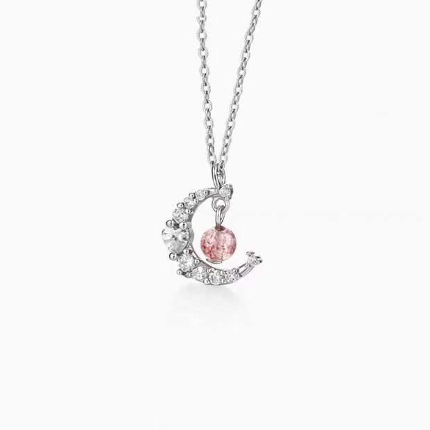 Buddha Stones Strawberry Quartz Blue Crystal Love Healing Necklace Necklaces & Pendants BS 7