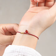 Buddha Stones Natural Cinnabar Red Agate Blessing Red String Bracelet Bracelet BS 8